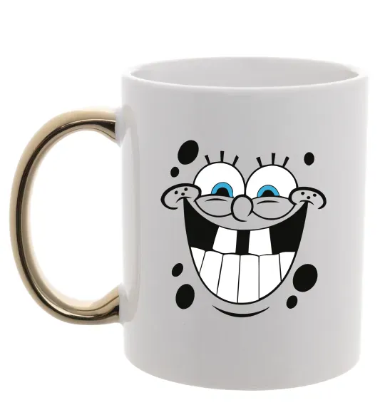 Чашка с цветной ручкой Sponge Bob щасливий Золото фото