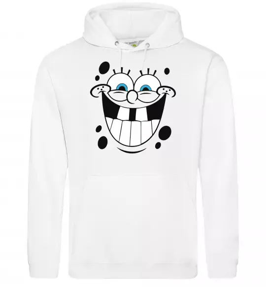 Чоловіча толстовка (худі) Sponge Bob щасливий Білий фото