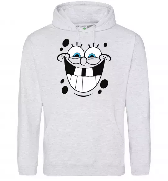 Чоловіча толстовка (худі) Sponge Bob щасливий Сірий меланж фото