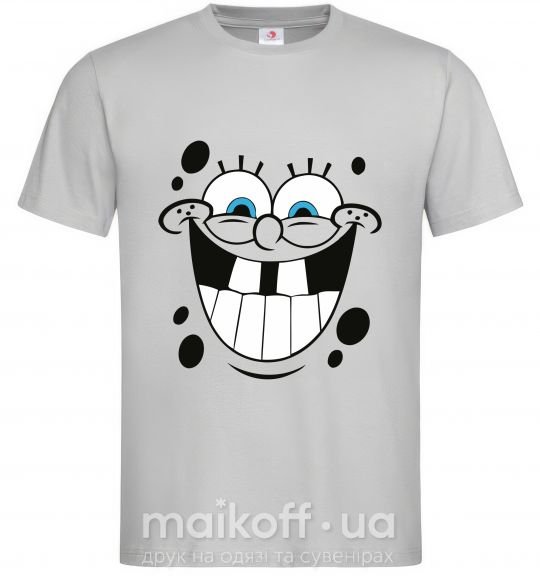 Чоловіча футболка Sponge Bob счастливое лицо Сірий фото