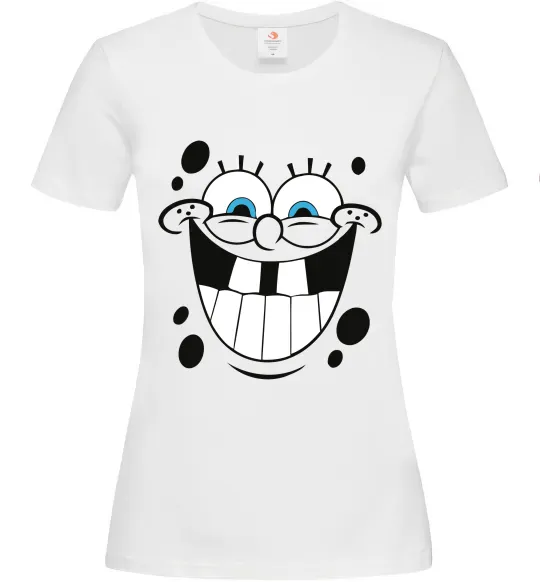 Жіноча футболка Sponge Bob щасливий Білий фото