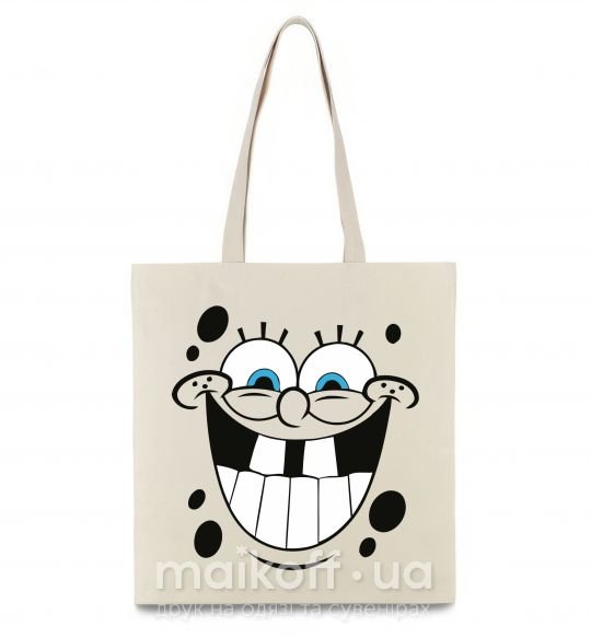 Еко-сумка Sponge Bob счастливое лицо Бежевий фото