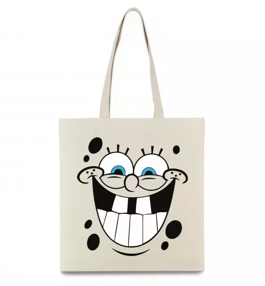 Еко-сумка Sponge Bob щасливий Бежевий фото