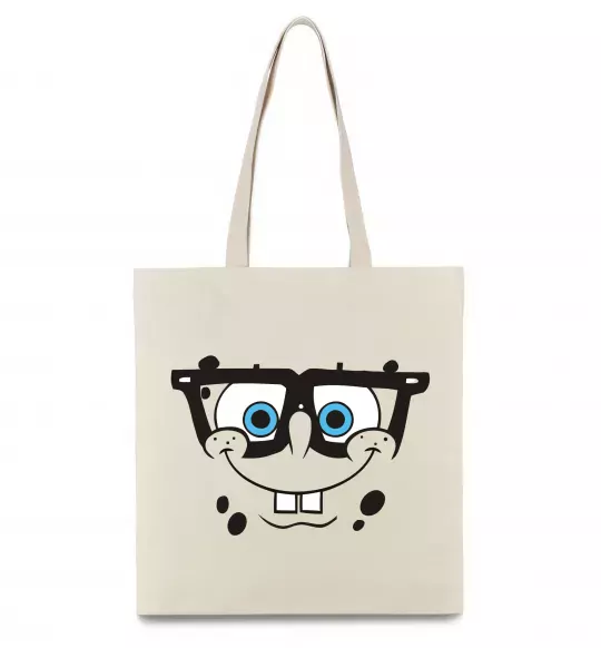 Еко-сумка Sponge Bob розумне обличчя Бежевий фото