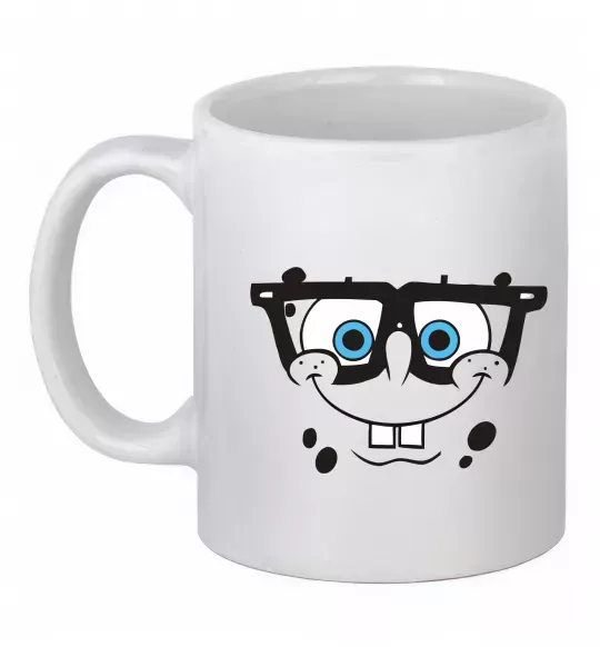 Чашка керамічна Sponge Bob розумне обличчя Білий фото