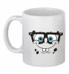 Чашка керамічна Sponge Bob розумне обличчя Білий фото