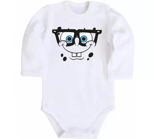 Детский боди Sponge Bob розумне обличчя Белый фото