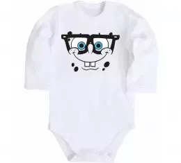 Детский боди Sponge Bob розумне обличчя Белый фото