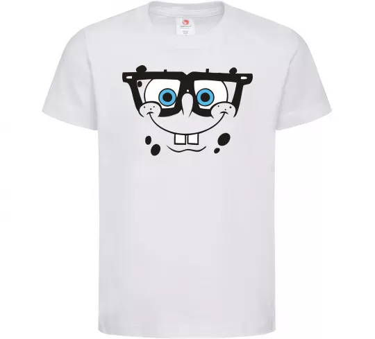 Дитяча футболка Sponge Bob розумне обличчя Білий фото