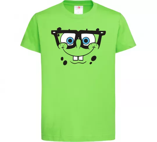 Дитяча футболка Sponge Bob розумне обличчя Лаймовий фото