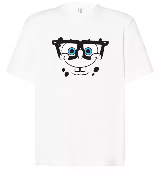 Футболка Оверсайз Sponge Bob розумне обличчя Білий фото