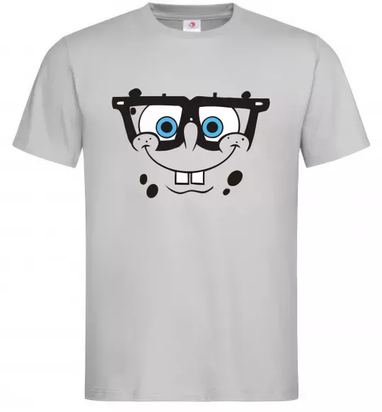 Мужская футболка Sponge Bob розумне обличчя Серый фото