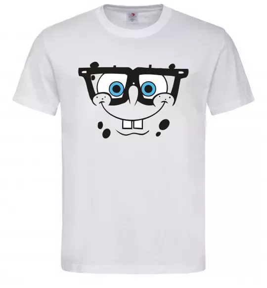 Мужская футболка Sponge Bob розумне обличчя Белый фото