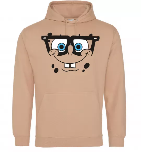 Мужская толстовка (худи) Sponge Bob розумне обличчя Песочный фото
