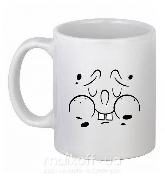 Чашка керамическая Sponge Bob озадаченное лицо Белый фото