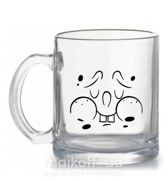 Чашка стеклянная Sponge Bob озадаченное лицо Прозрачный фото