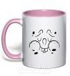 Чашка с цветной ручкой Sponge Bob озадаченное лицо Нежно розовый фото