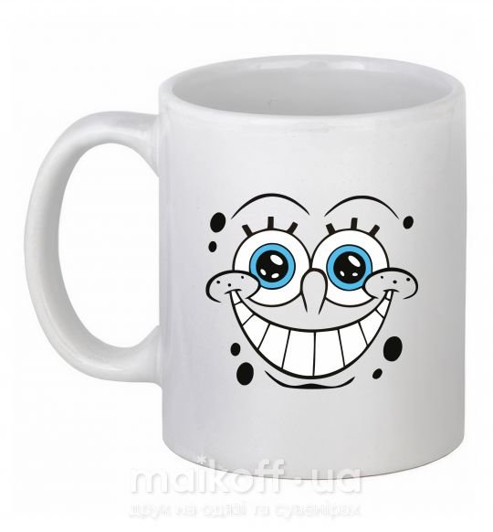 Чашка керамическая Sponge Bob ухмыляющееся лицо Белый фото