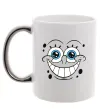 Чашка з кольоровою ручкою Sponge Bob посмішка Срібло фото