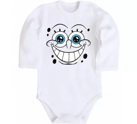 Дитячий бодік Sponge Bob посмішка Білий фото