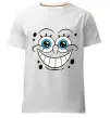 Мужская премиум футболка Sponge Bob посмішка Белый фото