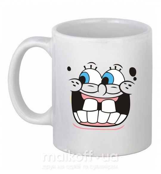 Чашка керамічна Sponge Bob кривляющееся лицо Білий фото