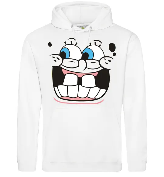 Жіноча толстовка (худі) Sponge Bob широка посмішка Білий фото