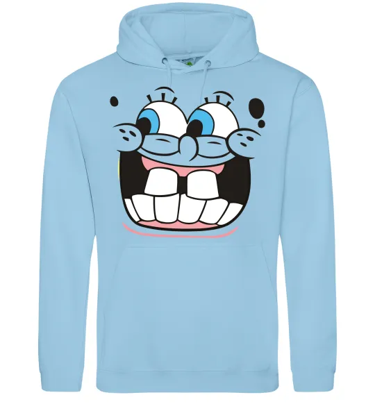 Женская толстовка (худи) Sponge Bob широка посмішка Голубой фото