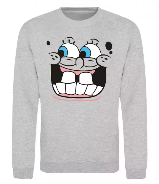 Свитшот Sponge Bob широка посмішка Серый меланж фото