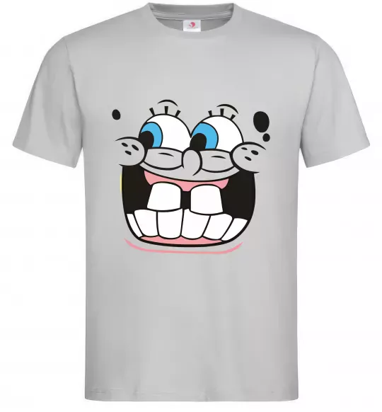 Чоловіча футболка Sponge Bob широка посмішка Сірий фото