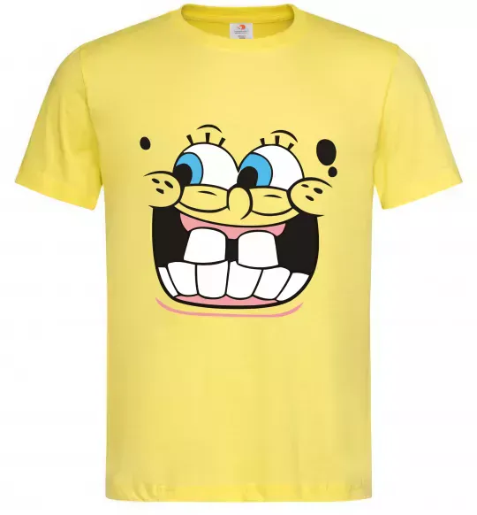 Чоловіча футболка Sponge Bob широка посмішка Лимонний фото