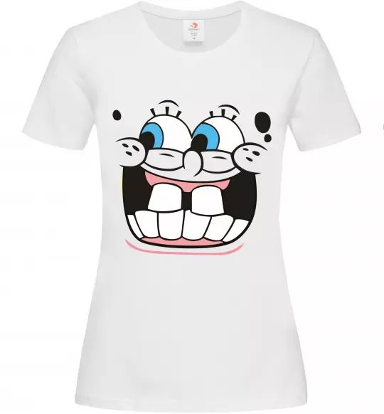 Женская футболка Sponge Bob широка посмішка Белый фото