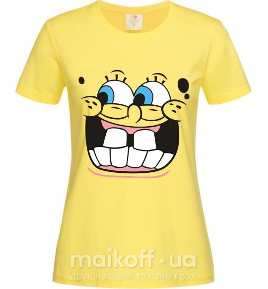 Женская футболка Sponge Bob кривляющееся лицо Лимонный фото