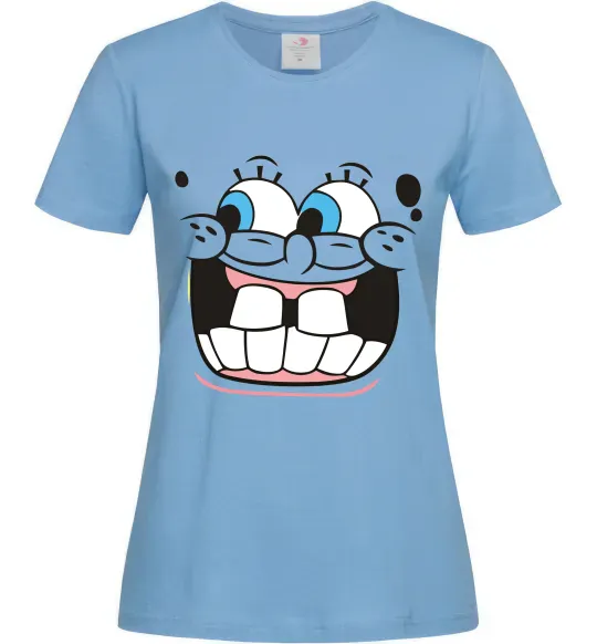 Женская футболка Sponge Bob широка посмішка Голубой фото