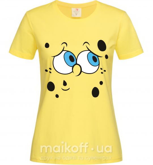 Женская футболка Sponge Bob думающее лицо Лимонный фото