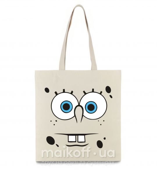 Еко-сумка Sponge Bob озабоченное лицо Бежевий фото