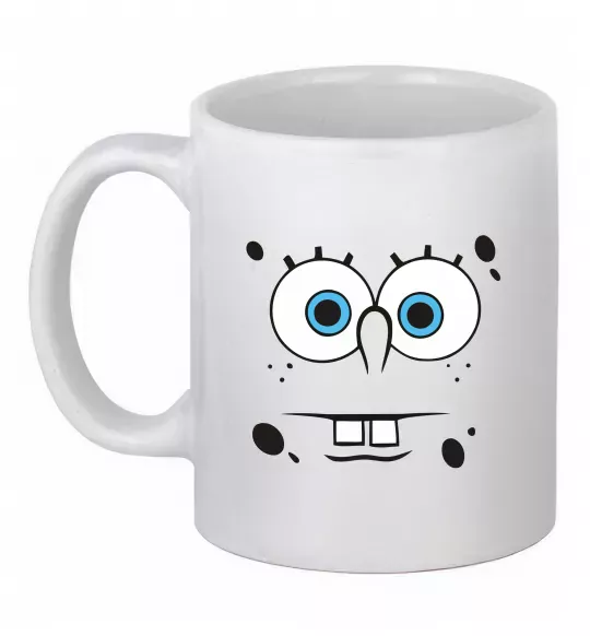 Чашка керамічна Sponge Bob стурбоване обличчя Білий фото