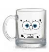 Чашка скляна Sponge Bob озабоченное лицо Прозорий фото