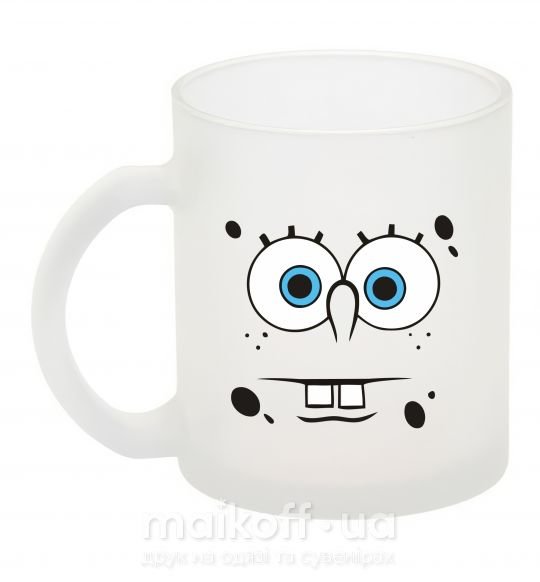 Чашка стеклянная Sponge Bob озабоченное лицо Фроузен фото