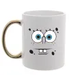 Чашка с цветной ручкой Sponge Bob стурбоване обличчя Золото фото