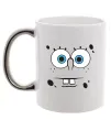 Чашка с цветной ручкой Sponge Bob стурбоване обличчя Серебро фото