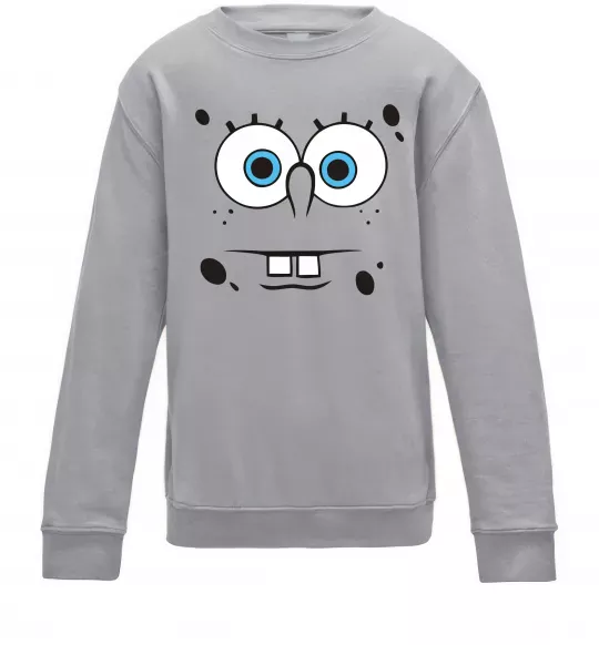 Детский Свитшот Sponge Bob стурбоване обличчя Серый меланж фото