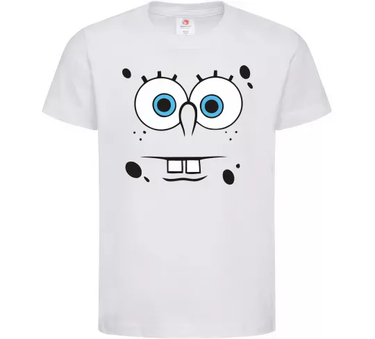 Дитяча футболка Sponge Bob стурбоване обличчя Білий фото