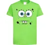 Дитяча футболка Sponge Bob стурбоване обличчя Лаймовий фото