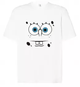 Футболка Оверсайз Спанч Боб на скейті Белый фото