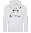 Мужская толстовка (худи) Sponge Bob стурбоване обличчя Серый меланж фото