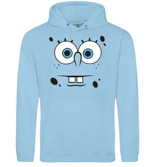 Чоловіча толстовка (худі) Sponge Bob стурбоване обличчя Блакитний фото