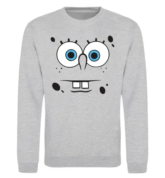 Свитшот Sponge Bob стурбоване обличчя Серый меланж фото