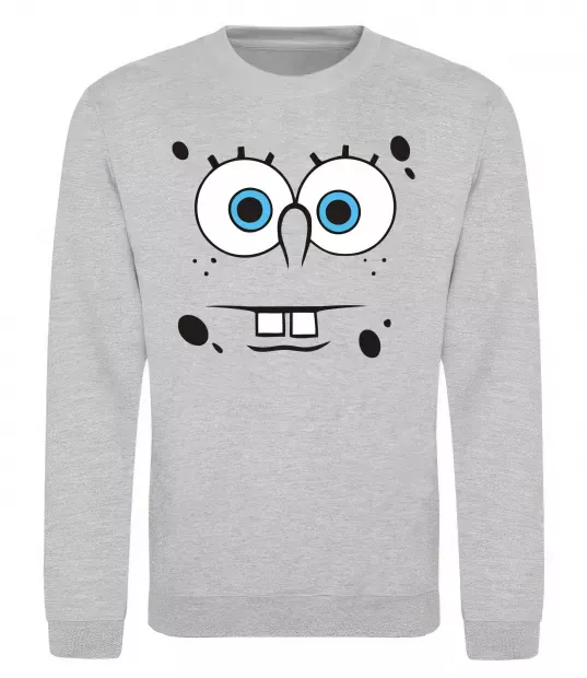 Свитшот Sponge Bob стурбоване обличчя Серый меланж фото