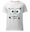 Чоловіча преміум футболка Sponge Bob стурбоване обличчя Білий фото